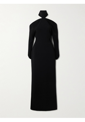 COURREGES - Circle Cold-shoulder Crepe Halterneck Gown - Black - FR 34,FR 36,FR 38,FR 40,FR 42,FR 44