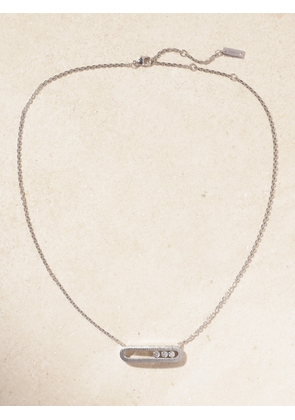 Messika - Move Classique Ciselé 18-karat White Gold Diamond Necklace - One size