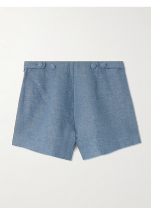 Posse - Thea Linen Shorts - Blue - xx small,x small,small,medium,large,x large