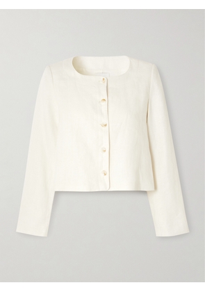 Posse - Emma Cropped Linen Jacket - Cream - xx small,x small,small,medium,large,x large
