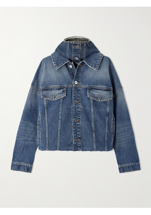Jean Paul Gaultier - Oversized Layered Denim Hooded Jacket - Blue - x small,small,medium,large