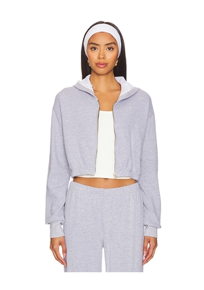 LA Made Zip Up Crop Hoodie in Grey. Size S. Also in XS.