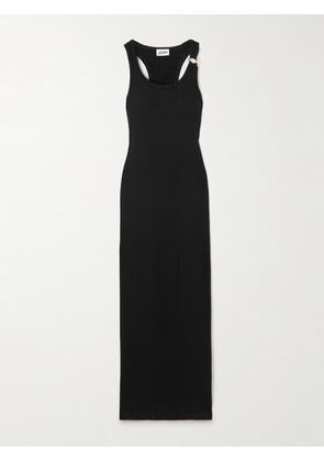 Jean Paul Gaultier - Embellished Ribbed Cotton Midi Dress - Black - xx small,x small,small,medium,large,x large,xx large