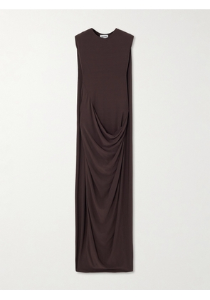 Jean Paul Gaultier - Draped Stretch-satin Maxi Dress - Brown - xx small,x small,small,medium,large,x large,xx large