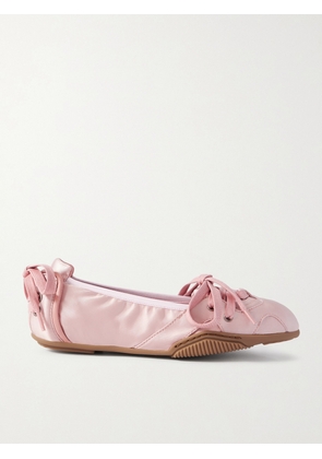 Acne Studios - Bilaria Paneled Logo-print Satin Ballet Flats - Pink - IT35,IT36,IT37,IT38,IT39,IT40,IT41