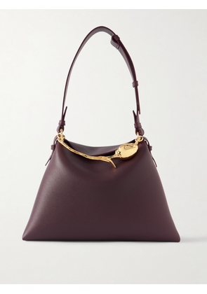 Erdem - Bloom Large Embellished Textured-leather Shoulder Bag - Burgundy - One size