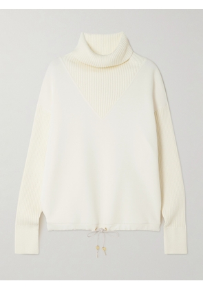 Varley - Hannah Paneled Doublesoft® And Ribbed-knit Sweatshirt - Cream - xx small,x small,small,medium,large,x large