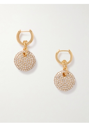 Roxanne Assoulin - The Pavé Lentil Gold-tone Crystal Hoop Earrings - One size