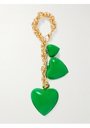 Roxanne Assoulin - The Happy Gold-tone And Enamel Bag Charm - Green - One size
