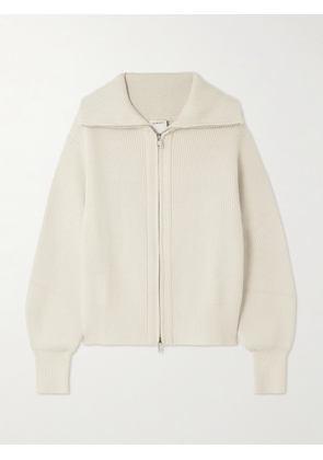 Varley - Enrico Ribbed-knit Turtleneck Cardigan - Cream - xx small,x small,small,medium,large,x large