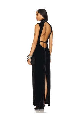 NBD Crinkled Velvet Backless Dress in Black. Size L. Also in XXS.