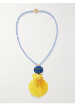 Jennifer Behr - Makana Gold-plated, Chalcedony, Lapis Lazuli And Shell Necklace - Blue - One size