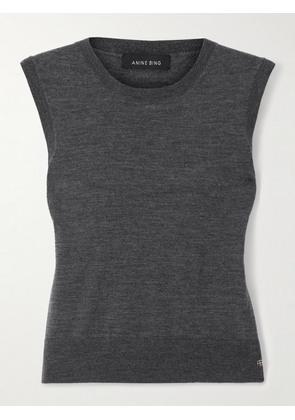 Anine Bing - Moni Wool And Cashmere-blend Top - Gray - x small,small,medium,large