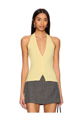 LIONESS Brat Halter Top in Lemon. Size L. Also in XXS, XS, S, M, XL, XXL.