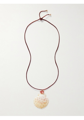 Jennifer Behr - Atrani Gold-plated, Shell, Crystal And Cord Necklace - Red - One size
