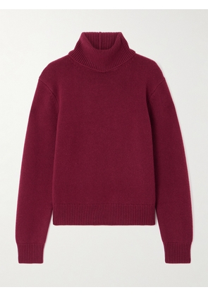 Anine Bing - Idra Wool And Cashmere-blend Turtleneck Sweater - Burgundy - x small,small,medium,large
