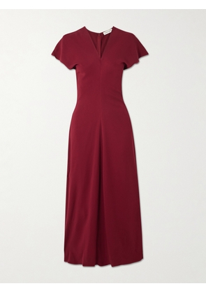 Anine Bing - Zadig Gathered Crepe Maxi Dress - Burgundy - US0,US2,US4,US6,US8,US10