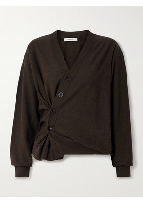 LEMAIRE - Twisted Convertible Wool-blend Cardigan - Brown - xx small,x small,small,medium,large,x large,xx large