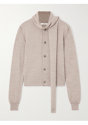 LEMAIRE - Asymmetric Wool-blend Cardigan - Brown - xx small,x small,small,medium,large,x large