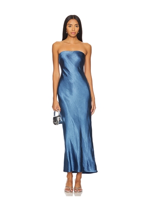MORE TO COME Emma Strapless Maxi Dress in Navy. Size L. Also in M, S, XS.