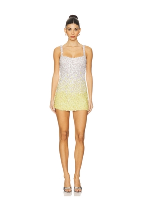LA FUORI Giulia Mini Dress in Yellow. Size L. Also in S.