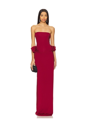 Maygel Coronel Calliope Dress in Burgundy.