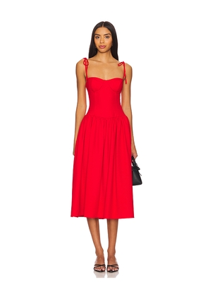 MORE TO COME Theresa Midi Corset Dress in Red. Size L. Also in XXS, XS, S, M.