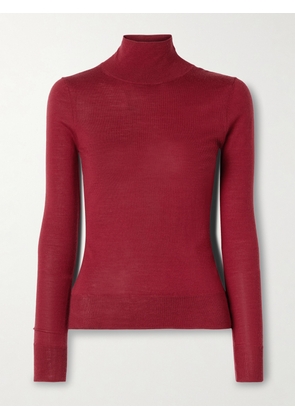 Carolina Herrera - Wool And Silk-blend Turtleneck - Red - x small,small,medium,large,x large