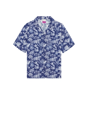 onia Viscose Vacation Shirt in Blue. Size S. Also in XL/1X.