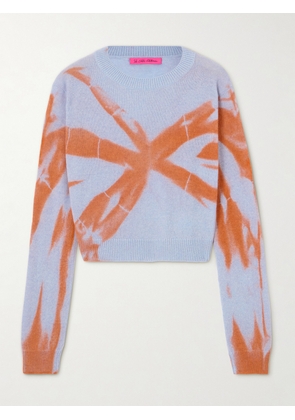 The Elder Statesman - Mythic Cropped Tie-dyed Tranquility Cashmere Sweater - Multi - x small,small,medium,large