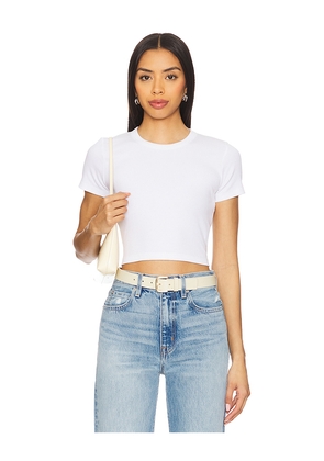 LESET Kelly Crop Slim Fit Tee in White. Size L. Also in XS, S, M, XL.