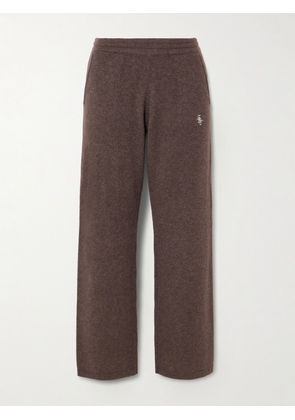 Sporty & Rich - Src Embroidered Cashmere And Wool-blend Pants - Brown - x small,small,medium,large,x large