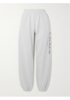 Sporty & Rich - Printed Cotton-jersey Sweatpants - Gray - x small,small,medium,large,x large