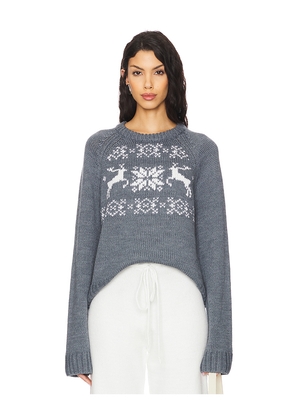 Lovers and Friends Leo Fairisle Sweater in Grey,White. Size L. Also in S, M.