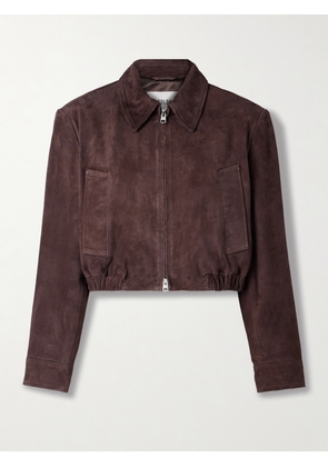 AGOLDE - Nahla Cropped Suede Jacket - Brown - x small,small,medium,large,x large