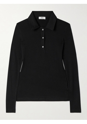 AGOLDE - Amos Stretch-lyocell Polo Shirt - Black - x small,small,medium,large,x large