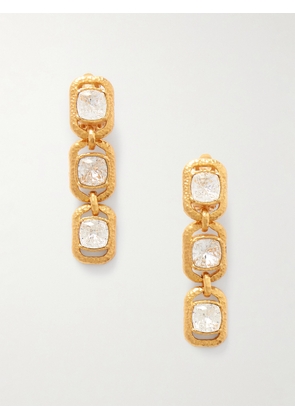 Oscar de la Renta - Gold-tone Crystal Clip Earrings - One size