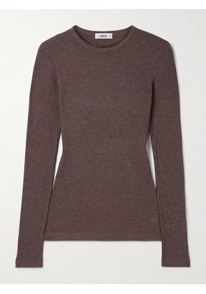 AGOLDE - Delphi Ribbed Jersey Top - Brown - x small,small,medium,large,x large