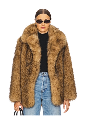 L'Academie by Marianna Gamine Faux Fur Jacket in Beige. Size L. Also in XS, S, M, XL.