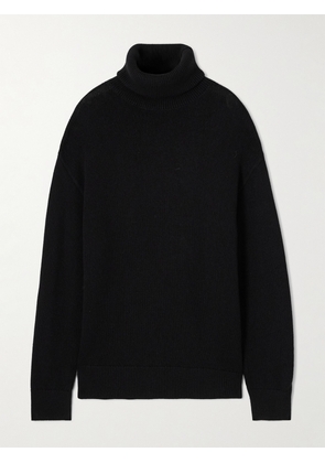 TOTEME - Oversized Ribbed Organic Cotton And Cashmere-blend Turtleneck Sweater - Black - x small,small,medium,large