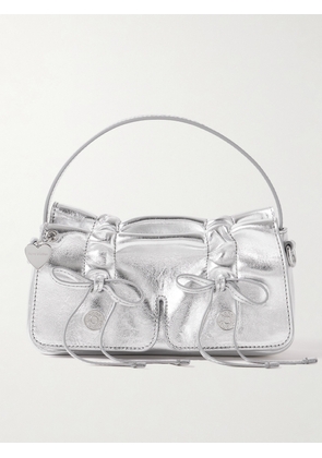 Acne Studios - Multipocket Micro Metallic Leather Shoulder Bag - Silver - One size