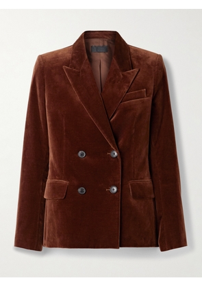 Nili Lotan - Veda Double-breasted Cotton-blend Velvet Blazer - Brown - US00,US0,US2,US4,US6,US8,US10,US12