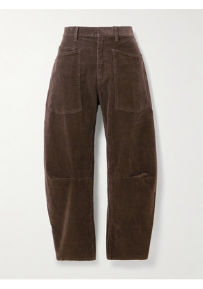 Nili Lotan - Shon Cotton-blend Corduroy Tapered Pants - Brown - US00,US0,US2,US4,US6,US8,US10,US12