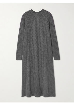 LISA YANG - Nyla Cable-knit Cashmere Midi Dress - Gray - 01,2