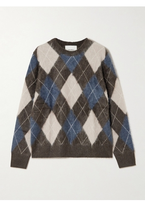LISA YANG - Margy Argyle Brushed-cashmere Sweater - Brown - 01,2