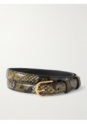 Nili Lotan - Jane Snake-effect Leather Belt - Brown - 65,70,75,80,85,90,95