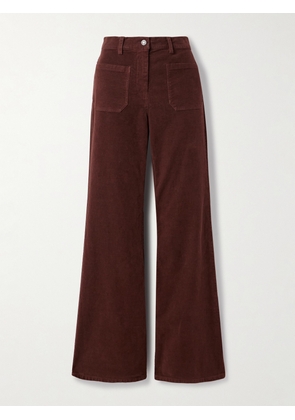 Nili Lotan - Florence Cotton-twill Flared Pants - Brown - US00,US0,US2,US4,US6,US8,US10,US12