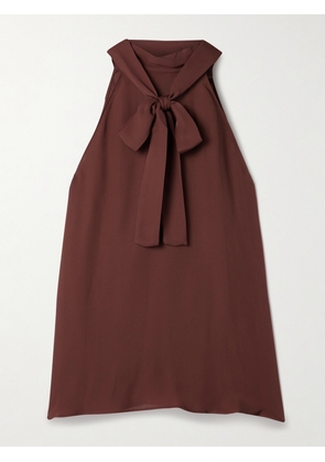 Nili Lotan - Alla Silk-chiffon Halterneck Top - Burgundy - US00,US0,US2,US4,US6,US8,US10,US12
