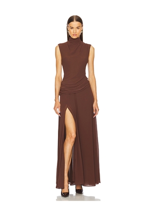 L'Academie by Marianna Amouage Gown in Brown. Size L. Also in XXS, XS, S, M, XL.