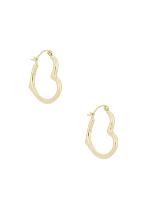 Loren Stewart XL Heart Feels Hoop Earrings in Metallic Gold.